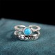 925 Silver Turquoise Six True Words Blessing Ring 925 Silver Turquoise Six True Words Blessing Ring