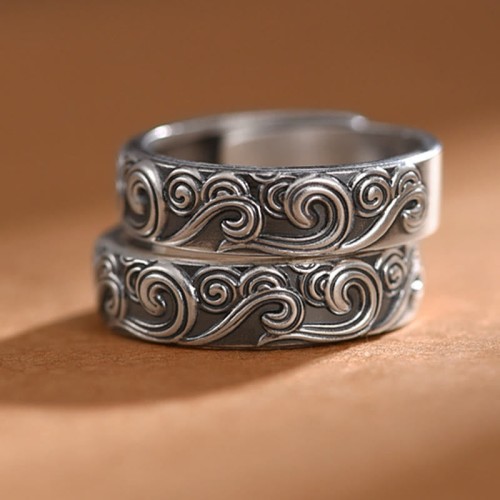 Tibetan Om Mani Padme Hum Peace Adjustable Ring