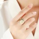 925 Silver Plated Copper White Jade Luck Ring 925 Silver Plated Copper White Jade Luck Ring