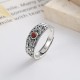 925 Silver Red Agate Auspicious Clouds Ring 925 Silver Red Agate Auspicious Clouds Ring