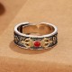 Tibetan Om Mani Padme Hum Red Agate Wisdom Ring Tibetan Om Mani Padme Hum Red Agate Wisdom Ring