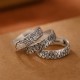 999 Silver Lotus Plum Blossom Engraved Enlightenment Ring 999 Silver Lotus Plum Blossom Engraved Enlightenment Ring