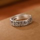 999 Silver Lotus Plum Blossom Engraved Enlightenment Ring 999 Silver Lotus Plum Blossom Engraved Enlightenment Ring
