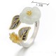 925 Silver Plated Copper White Jade Luck Ring 925 Silver Plated Copper White Jade Luck Ring