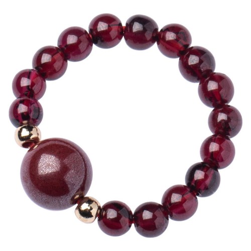 Garnet Cinnabar PiXiu Om Mani Padme Hum Protection Ring