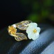 925 Silver Plated Copper White Jade Luck Ring 925 Silver Plated Copper White Jade Luck Ring