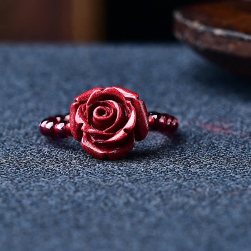 Garnet Cinnabar PiXiu Om Mani Padme Hum Protection Ring