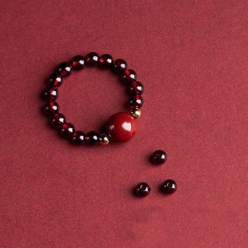 Garnet Cinnabar PiXiu Om Mani Padme Hum Protection Ring
