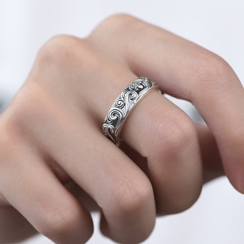 Tibetan Om Mani Padme Hum Peace Adjustable Ring