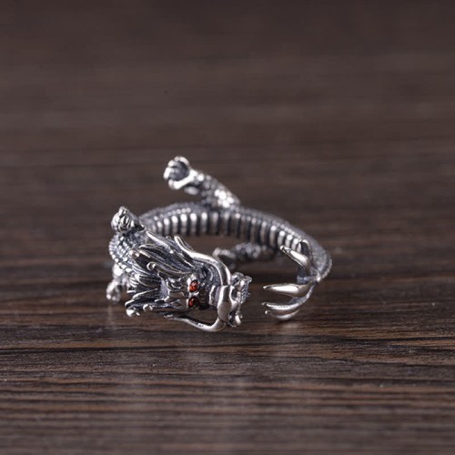 925 Sterling Silver Dragon Luck Protection Ring 925 Sterling Silver Dragon Luck Protection Ring