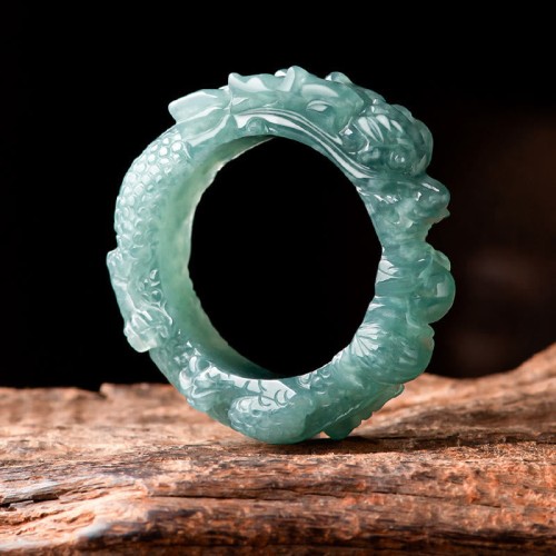 Natural Jade Dragon Success Ring Natural Jade Dragon Success Ring