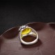 Citrine Lotus Blessing Adjustable Ring