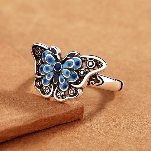 Blue Butterfly Love Ring