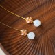 925 Silver Hetian Jade Cherry Blossom Luck Set 925 Silver Hetian Jade Cherry Blossom Luck Set