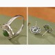 925 Silver Hetian Cyan Jade Luck Earrings Set 925 Silver Hetian Cyan Jade Luck Earrings Set