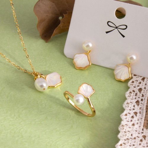 Ginkgo Stone Copper Blessing Jewelry Set Ginkgo Stone Copper Blessing Jewelry Set