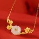 925 Silver Plated Hetian Jade Plum Blossom Luck Set 925 Silver Plated Hetian Jade Plum Blossom Luck Set