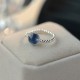925 Silver Blue Candy Agate Healing Ring 925 Silver Blue Candy Agate Healing Ring