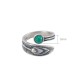 Malachite Bead Feather Protection Ring Malachite Bead Feather Protection Ring