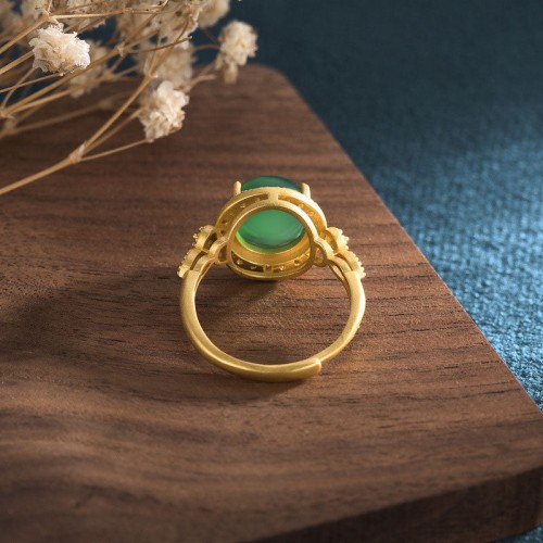 Green Jade Fortune Ring