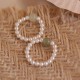 Round Jade Pearl Beads Luck Ring