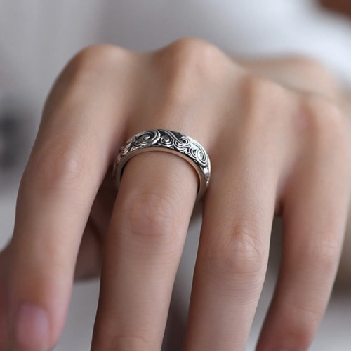 Tibetan Om Mani Padme Hum Peace Adjustable Ring