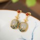 925 Silver Plated Gold Hetian Jade Vine Luck Set 925 Silver Plated Gold Hetian Jade Vine Luck Set