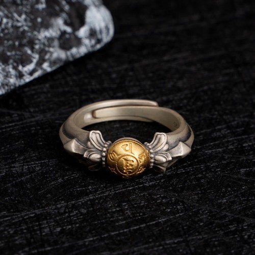 925 Silver Manjusri Om Mani Padme Hum Peace Ring 925 Silver Manjusri Om Mani Padme Hum Peace Ring