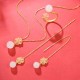 925 Silver Hetian Jade Cherry Blossom Luck Set 925 Silver Hetian Jade Cherry Blossom Luck Set