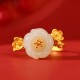 925 Silver Plated Hetian Jade Plum Blossom Luck Set 925 Silver Plated Hetian Jade Plum Blossom Luck Set