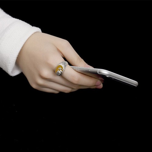 Citrine Lotus Blessing Adjustable Ring