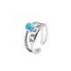 925 Silver Turquoise Six True Words Blessing Ring 925 Silver Turquoise Six True Words Blessing Ring