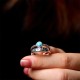 925 Silver Turquoise Six True Words Blessing Ring 925 Silver Turquoise Six True Words Blessing Ring