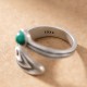 Malachite Bead Feather Protection Ring Malachite Bead Feather Protection Ring