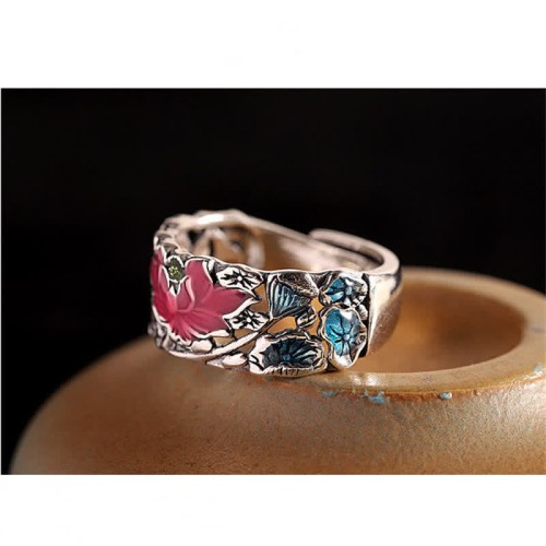925 Silver Lotus Koi Fish Enlightenment Ring 925 Silver Lotus Koi Fish Enlightenment Ring