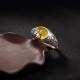 Citrine Lotus Blessing Adjustable Ring