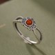 925 Sterling Silver Red Agate Logical Thinking Ring 925 Sterling Silver Red Agate Logical Thinking Ring