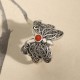 925 Sterling Silver Red Agate Butterfly Ring Set 925 Sterling Silver Red Agate Butterfly Ring Set