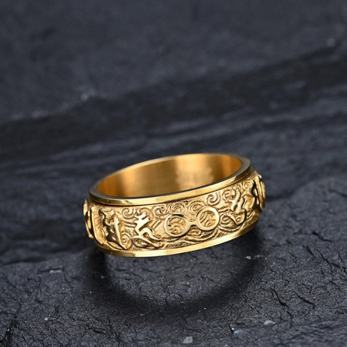 Six True Words Titanium Steel Balance Ring