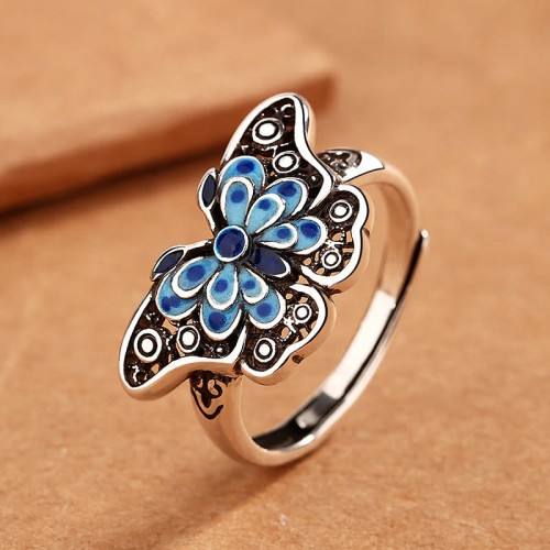 Blue Butterfly Love Ring