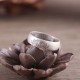 999 Sterling Silver Lotus Elephant Blessing Ring