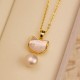 Natural Pearl Copper Cat Healing Necklace Earrings Natural Pearl Copper Cat Healing Necklace Earrings