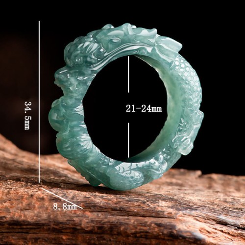 Natural Jade Dragon Success Ring Natural Jade Dragon Success Ring