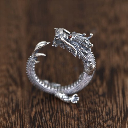 925 Sterling Silver Dragon Luck Protection Ring 925 Sterling Silver Dragon Luck Protection Ring