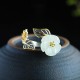 925 Silver Plated Copper White Jade Luck Ring 925 Silver Plated Copper White Jade Luck Ring