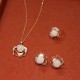 925 Silver Plated Gold Hetian White Jade Necklace Set 925 Silver Plated Gold Hetian White Jade Necklace Set
