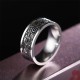 Vintage Wave Auspicious Clouds Titanium Steel Balance Ring