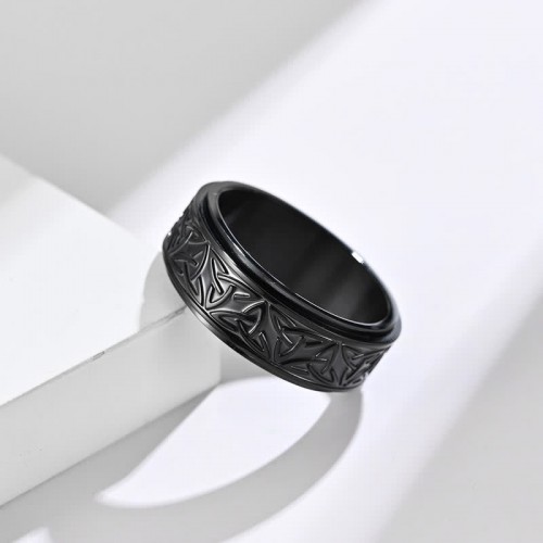 Triangle Knot Titanium Steel Calm Ring