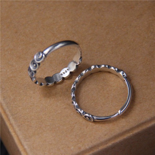 925 Silver Auspicious Clouds Engraved Ring 925 Silver Auspicious Clouds Engraved Ring
