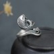 925 Silver Koi Fish Water Ripple Luck Ring